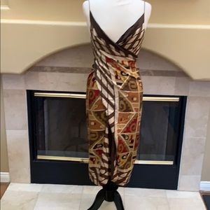 Nicole Miller Silk Wrap Dress 8